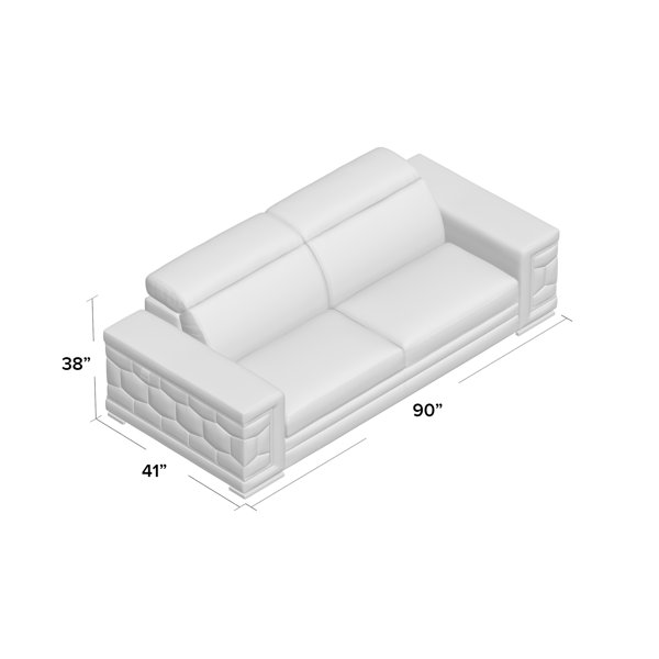 Orren Ellis Aiesrom 89" Genuine Top Grain Italian Leather Pillow Top